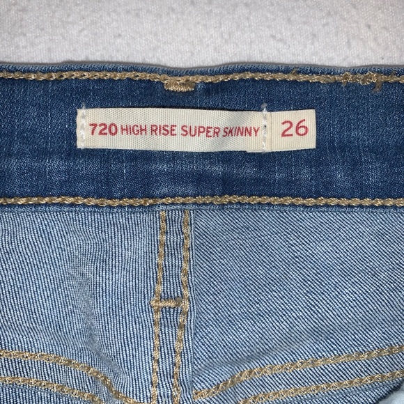 Levi’s 720 high rise super skinny jeans 26 - Picture 2 of 6